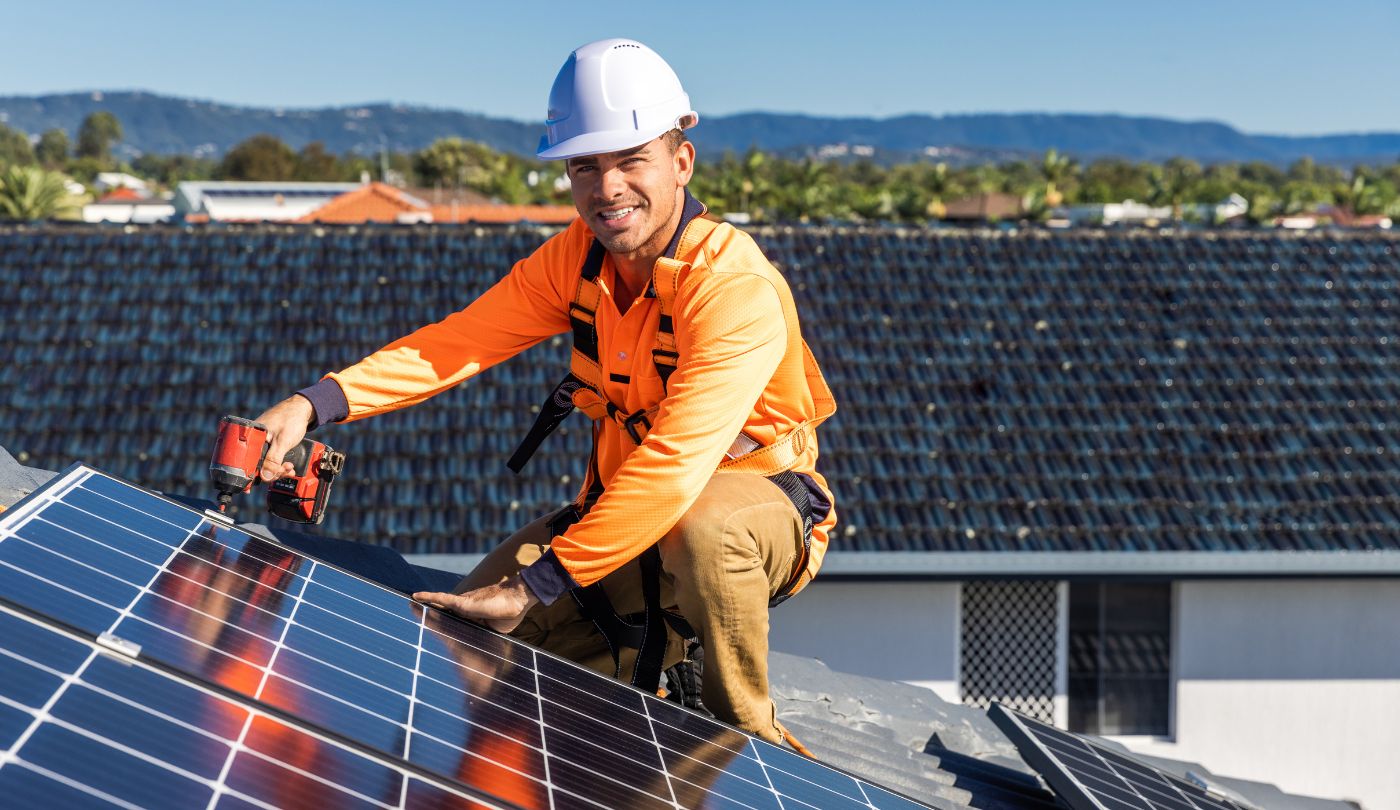 Completed solar detach and reinstallation showing before and after roof replacement work